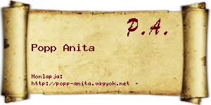 Popp Anita névjegykártya