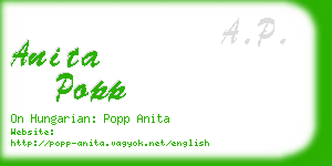 anita popp business card